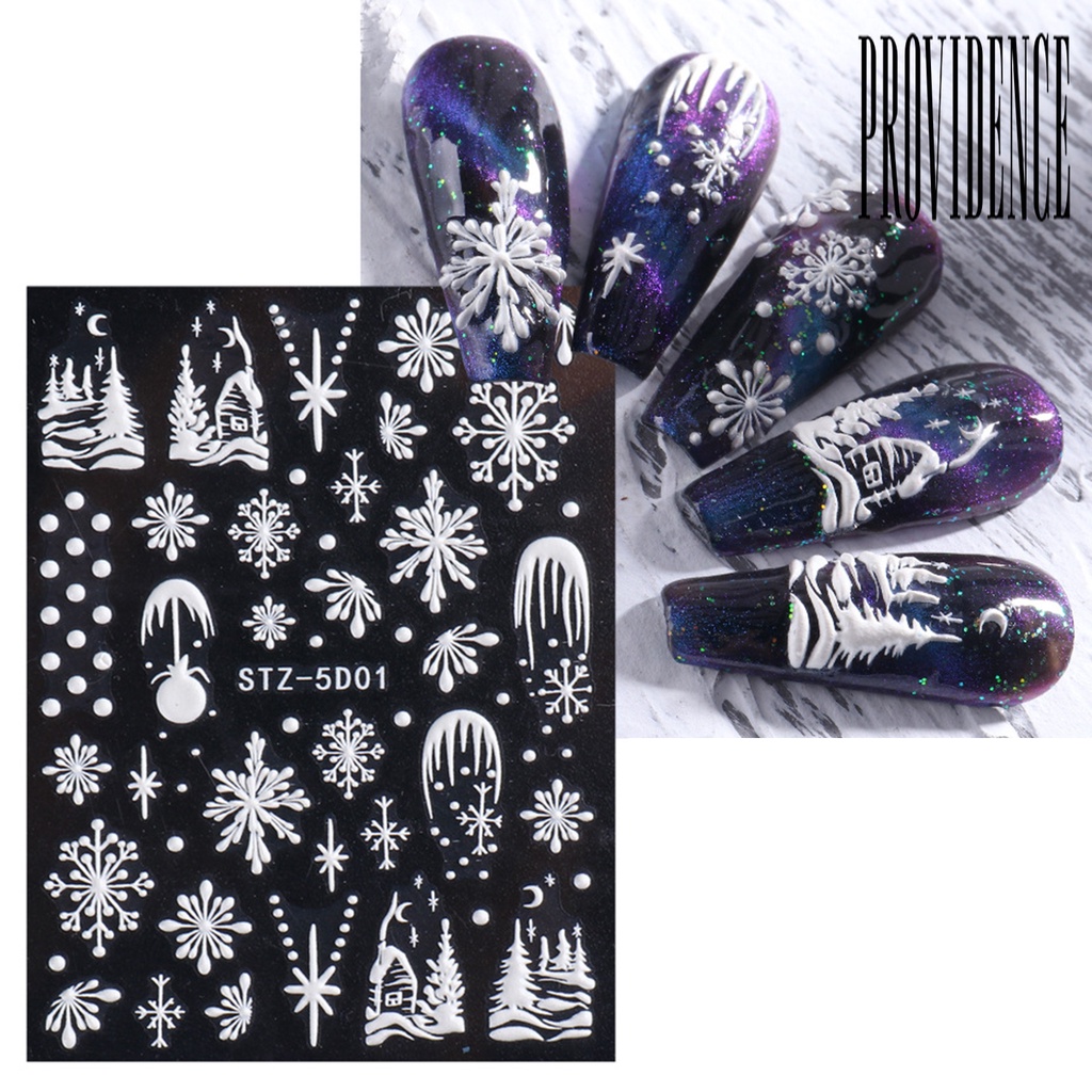 Stiker Kuku Motif Snowflake Natal Bahan Resin Tahan Pudar Untuk Dekorasi Nail Art