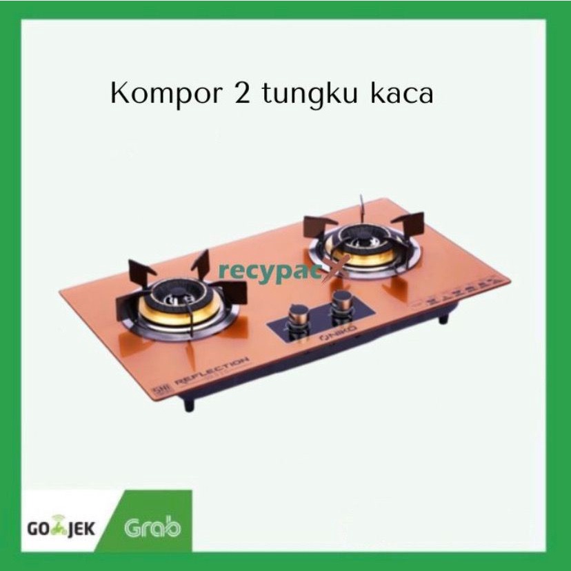 Kompor Gas Tanam 2 Tungku Kaca - NIKO Reflection