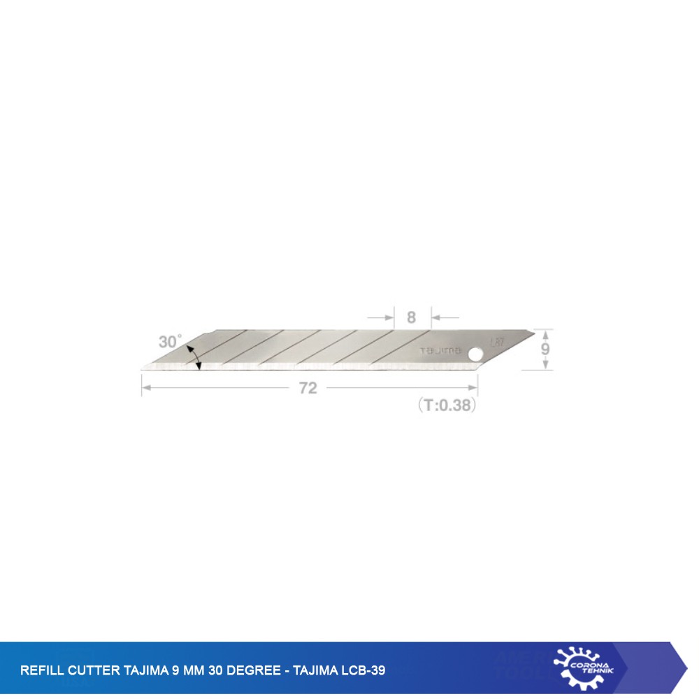 Refill Cutter Tajima 9 mm 30 Degree - Tajima LCB-39