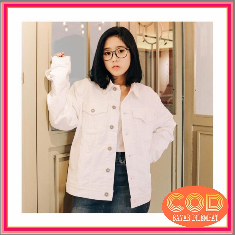Pakaian Wanita Jaket Jeans Oversize Jacket Jins Cewek Lepis Lewis IT957 Murah Jaket Jeans Wanita Ja