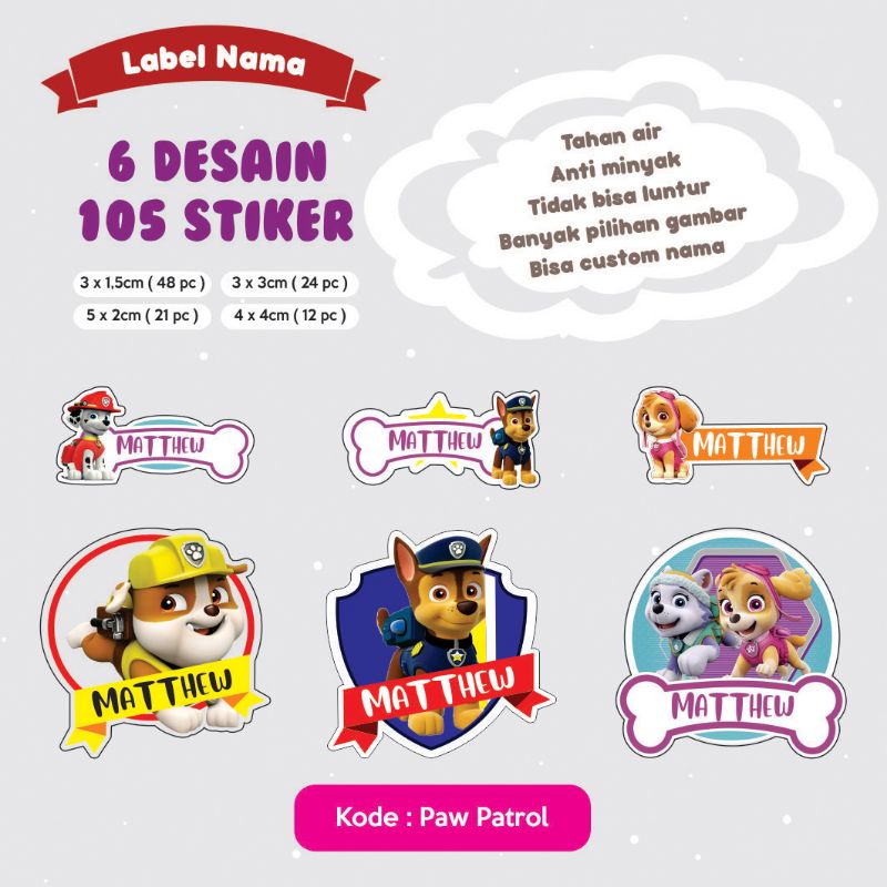 

Stiker Nama 105 PCS (karakter N-P) karakter waterproof/anti air