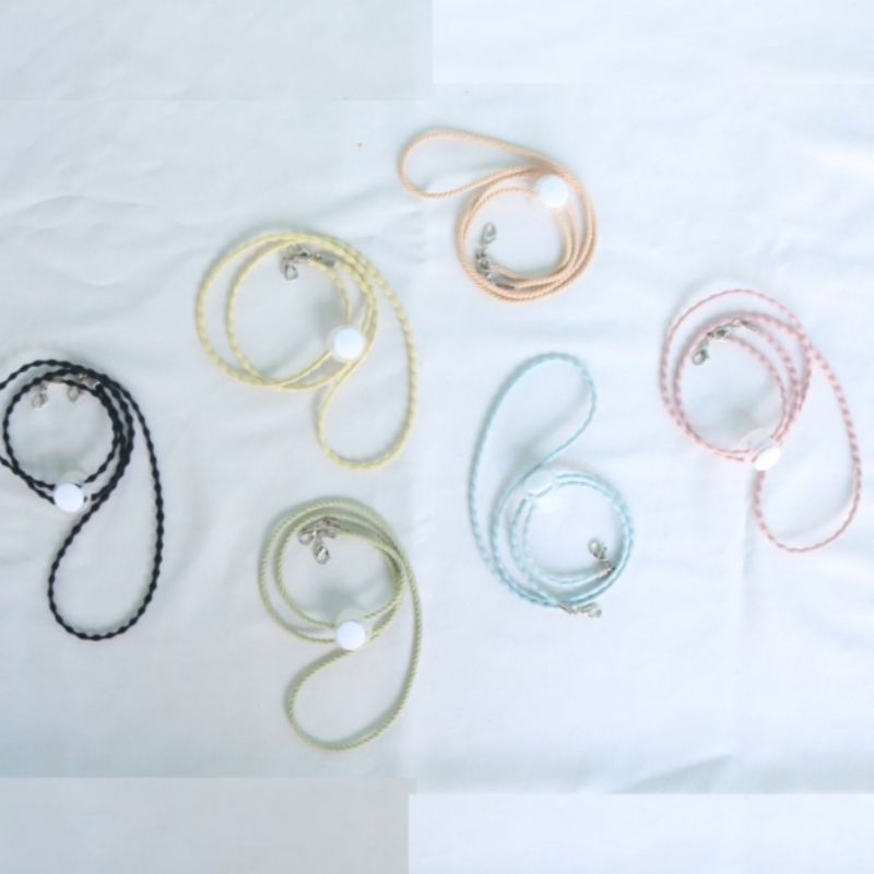 Strap Konektor masker hijab 2in1 - gantungan masker - kalung rantai mutiara - tali masker hijab - st
