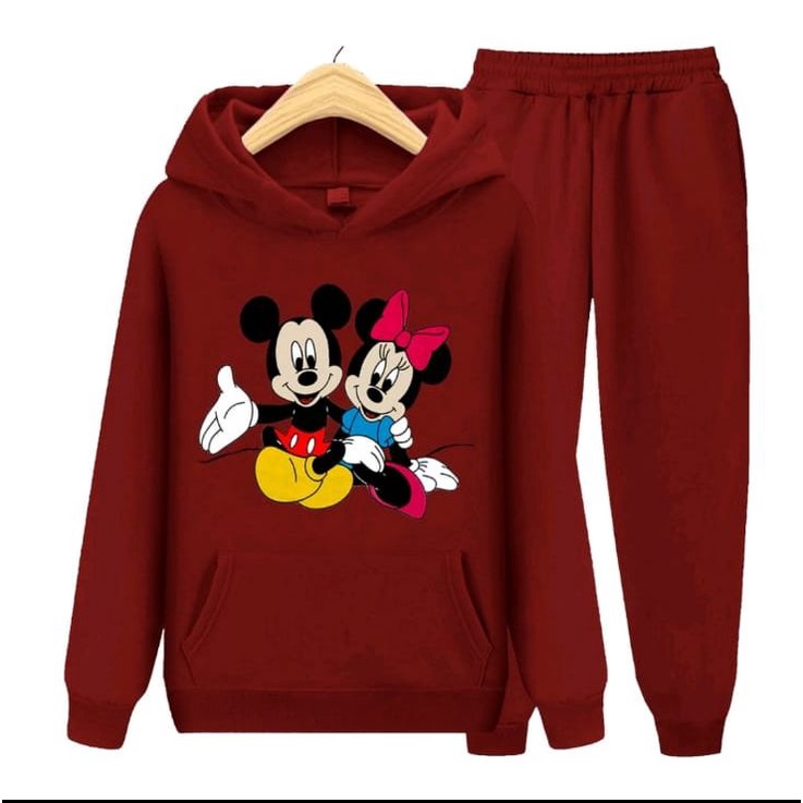 Setelan Anak Sweater Hoodie Mouse / Sweater + Celana