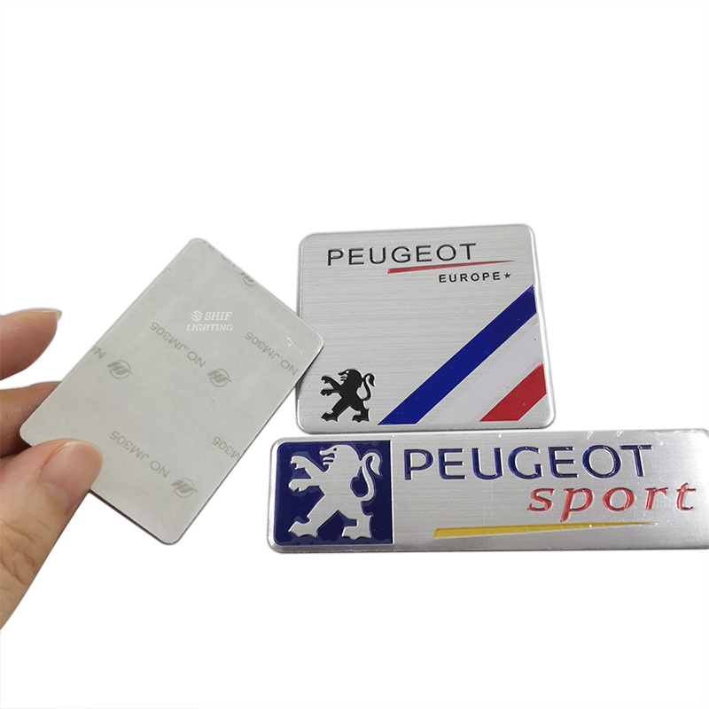 1pc Stiker Emblem Logo PEUGEOT SPORT Bahan Aluminum Untuk Bagasi Belakang Mobil PEUGEOT