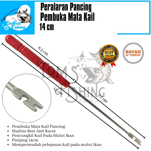 Pembuka Pencungkil Mata Kail Pancing Stainless Besi 14cm Hook Remover Murah - Engkus Fishing