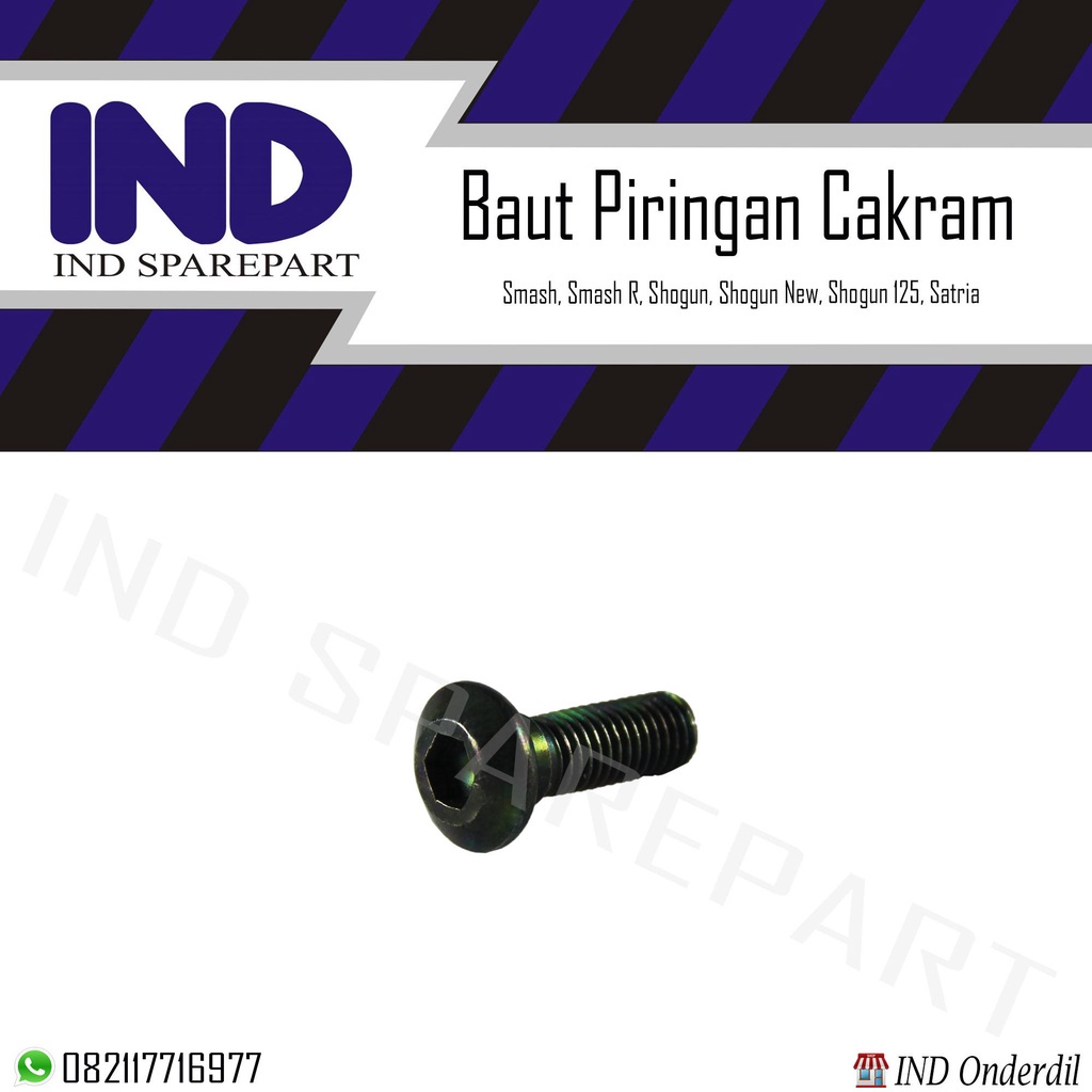 Baut-Baud Piringan Cakram-Disc-Dis Kunci L 8x25 All Suzuki Smash/Spin/RGR/Skywave/Skydrive/Satria/Satria FU