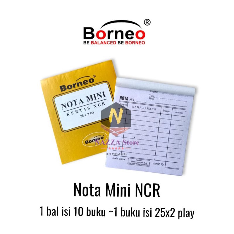 

1 bal nota mini BORNEO kertas NCR