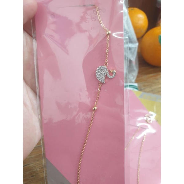 gelang serut angsa hitam putih black white swan emas asli 375 8k muda murah lucu