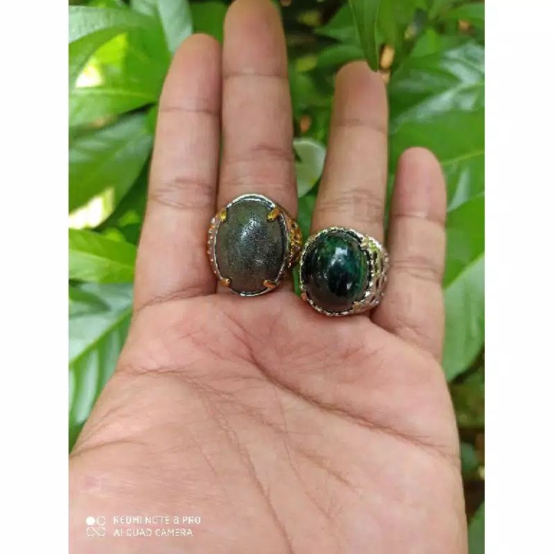 Paket Cincin Badar Besi Hitam & Hijau (N)