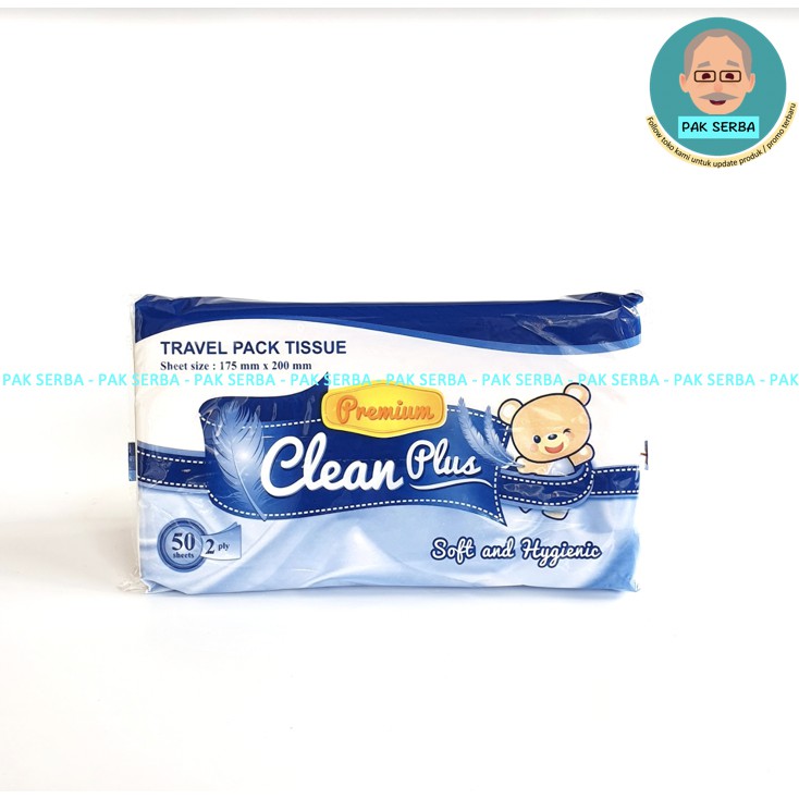 Clean Plus Travel Pack Tissue Premium 50 sheets Soft &amp; Hygienic / Tisu