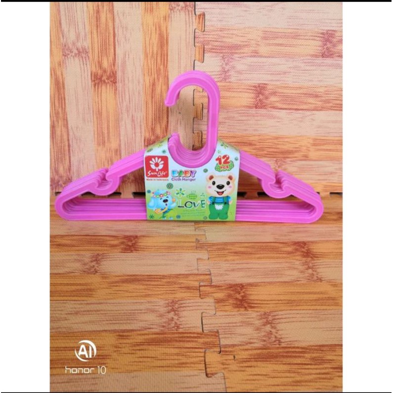 12pcs HANGER BABY/GANTUNGAN BABY SUNLIFE PLASTIK PAKAIAN UNTUK  ISI 12 PCS