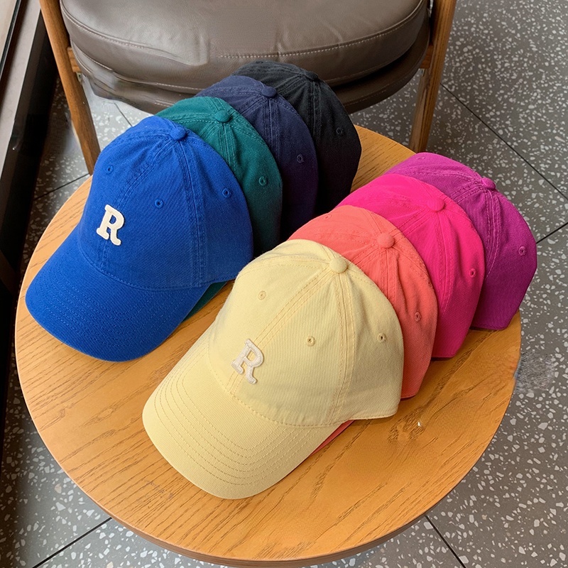 Topi Baseball Bahan Katun Desain Alfabet Gaya Korea Serbaguna Untuk Olahraga