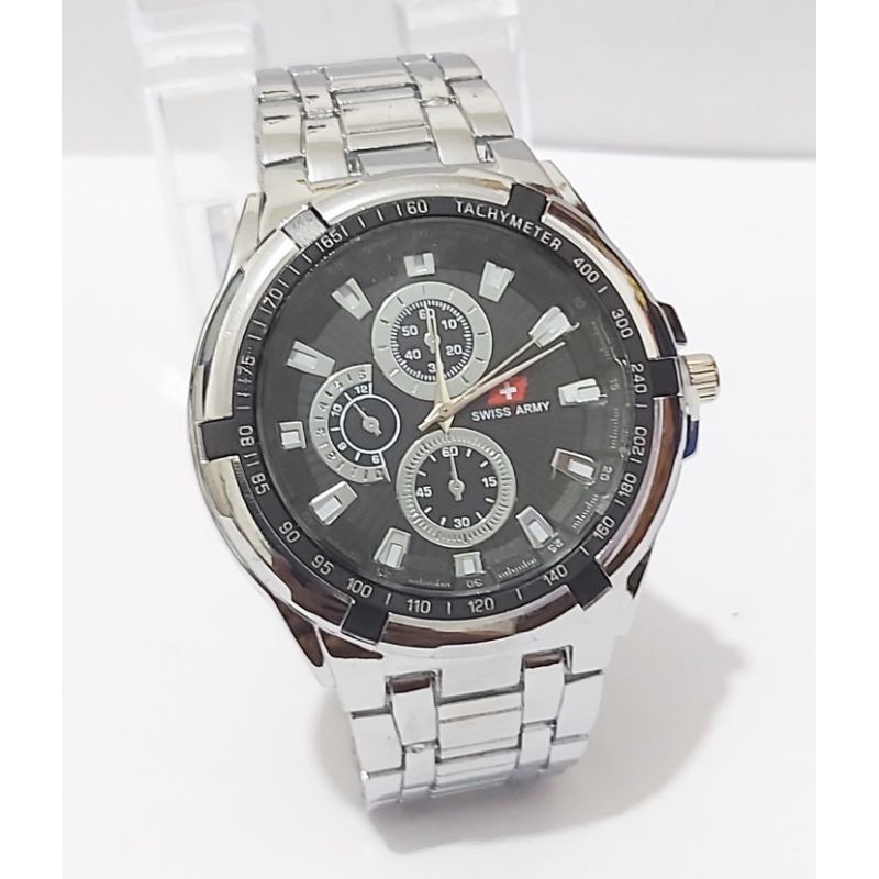 Top Seller Jam Tangan Pria Rantai Murah Swiss Time Rantai Chrono Off