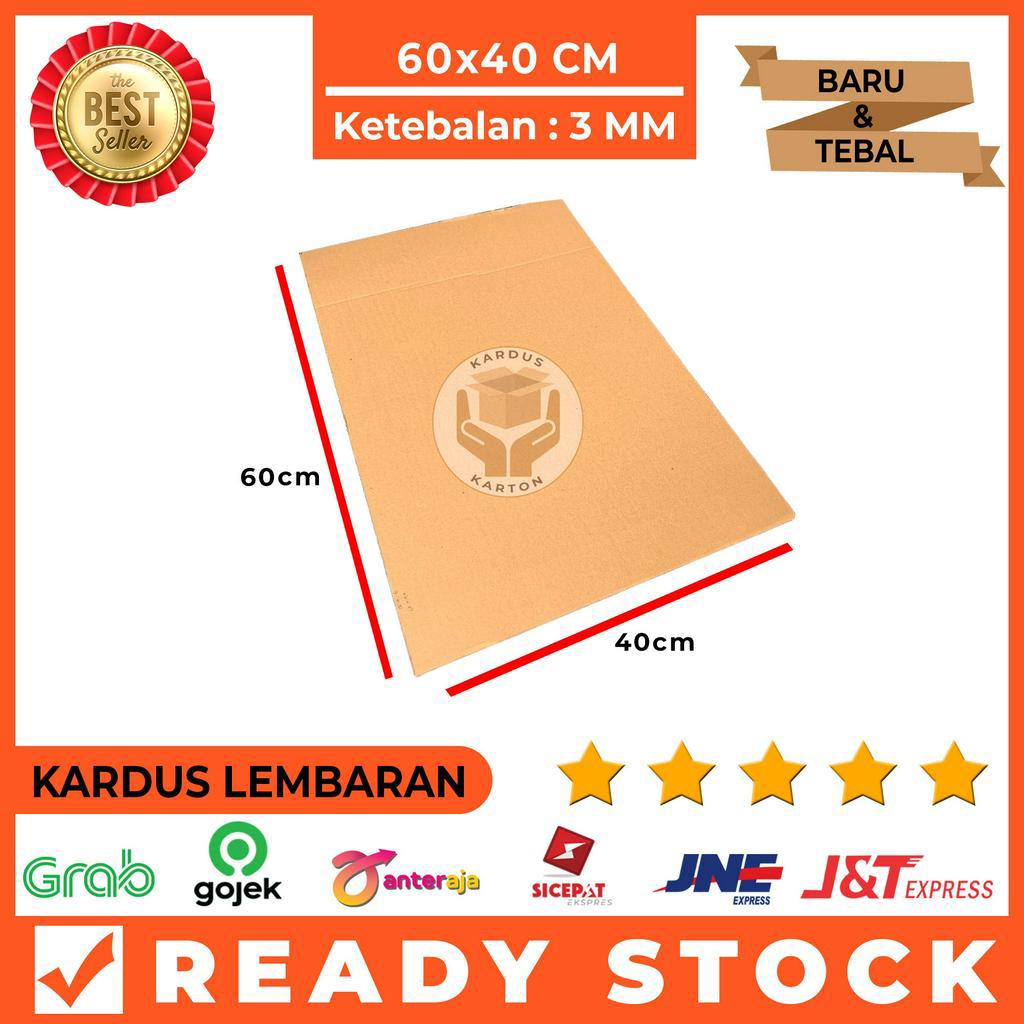 

Kardus Karton Lembaran Single Wall 60x40 Cm Sheet Polos, Tebal 3 MM