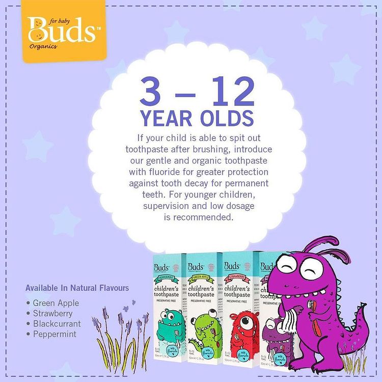 Buds Toothpaste For Kids 3-12 Tahun / Pasta gigi Anak