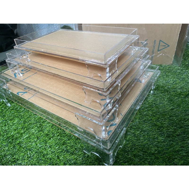 akrilik isi 4 1 set kotak hantaran seserahan kaca