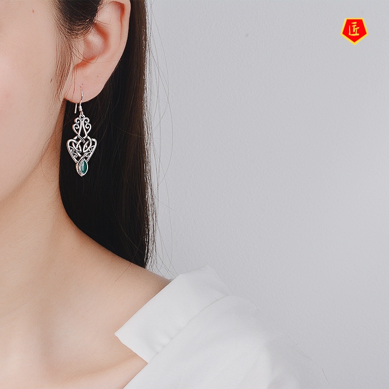 [Ready Stock]S925 Silver Vintage Hollow Flower Earrings