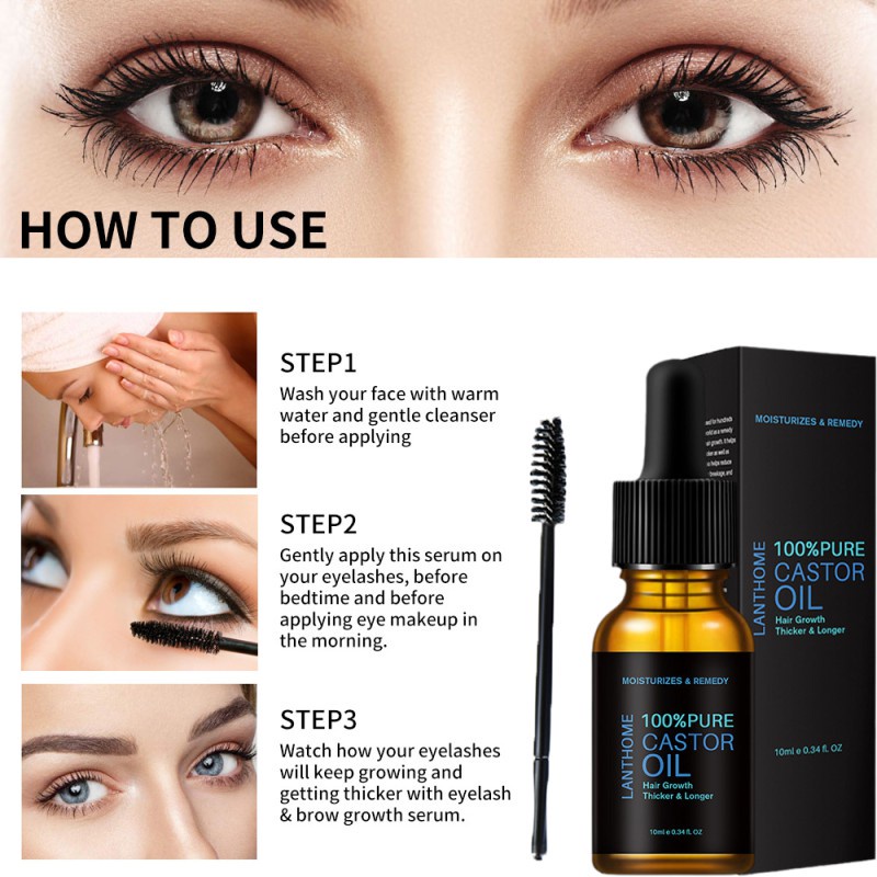 Serum Eyelash Pemanjang Bulu Mata Eyelash Growth Serum 10ml Minyak Jarak Nourishing Serum Pertumbuhan Cepat Dalam