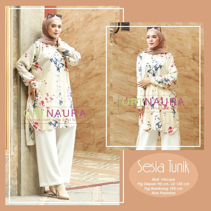 Sesia Tunik. Wennie Tunik. Tunik Jumbo Rayon Viscose. Tunik Jumbo Motif