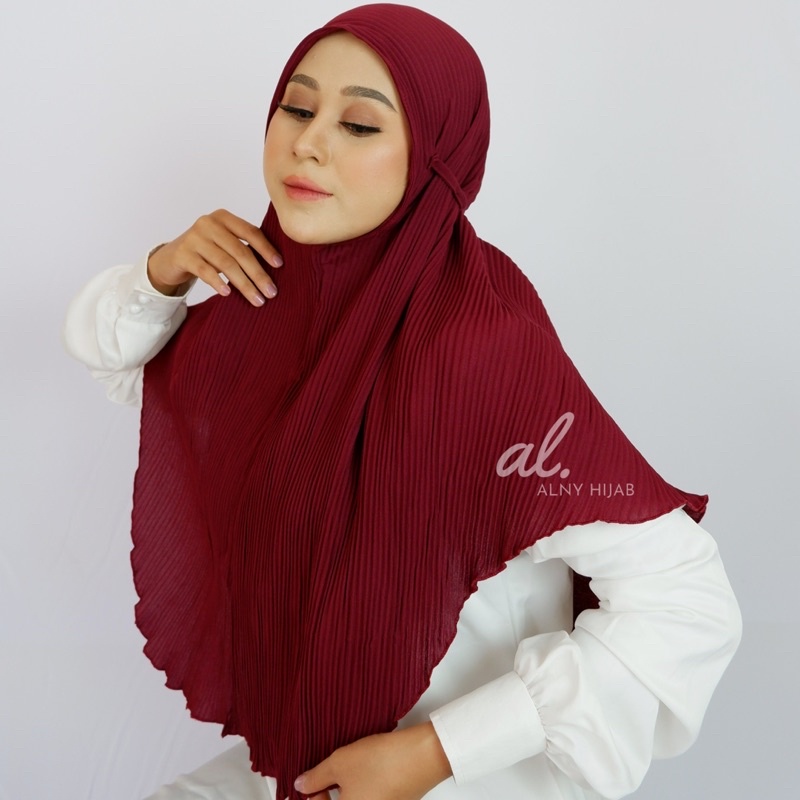 Alny Hijab - Hijab Instan Bergo Maryam Tali Full Plisket/Bergo Plisket Full/Bergo Maryam Tali Plisket