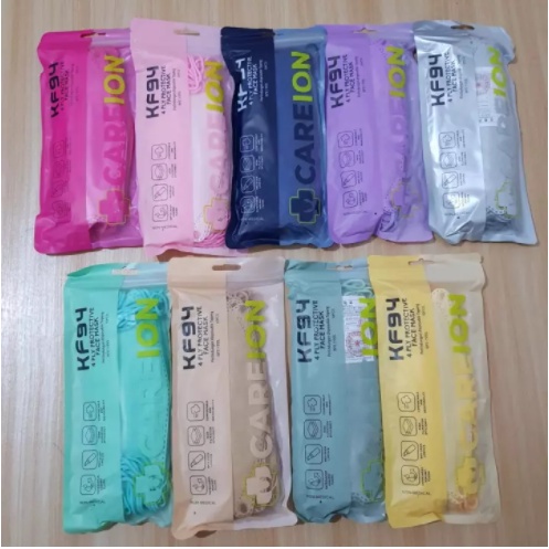 Masker Korea Kekinian Masker KF94 CAREION isi 10 pcs - Masker 4ply/4 lapis - KF94 Warna Murah