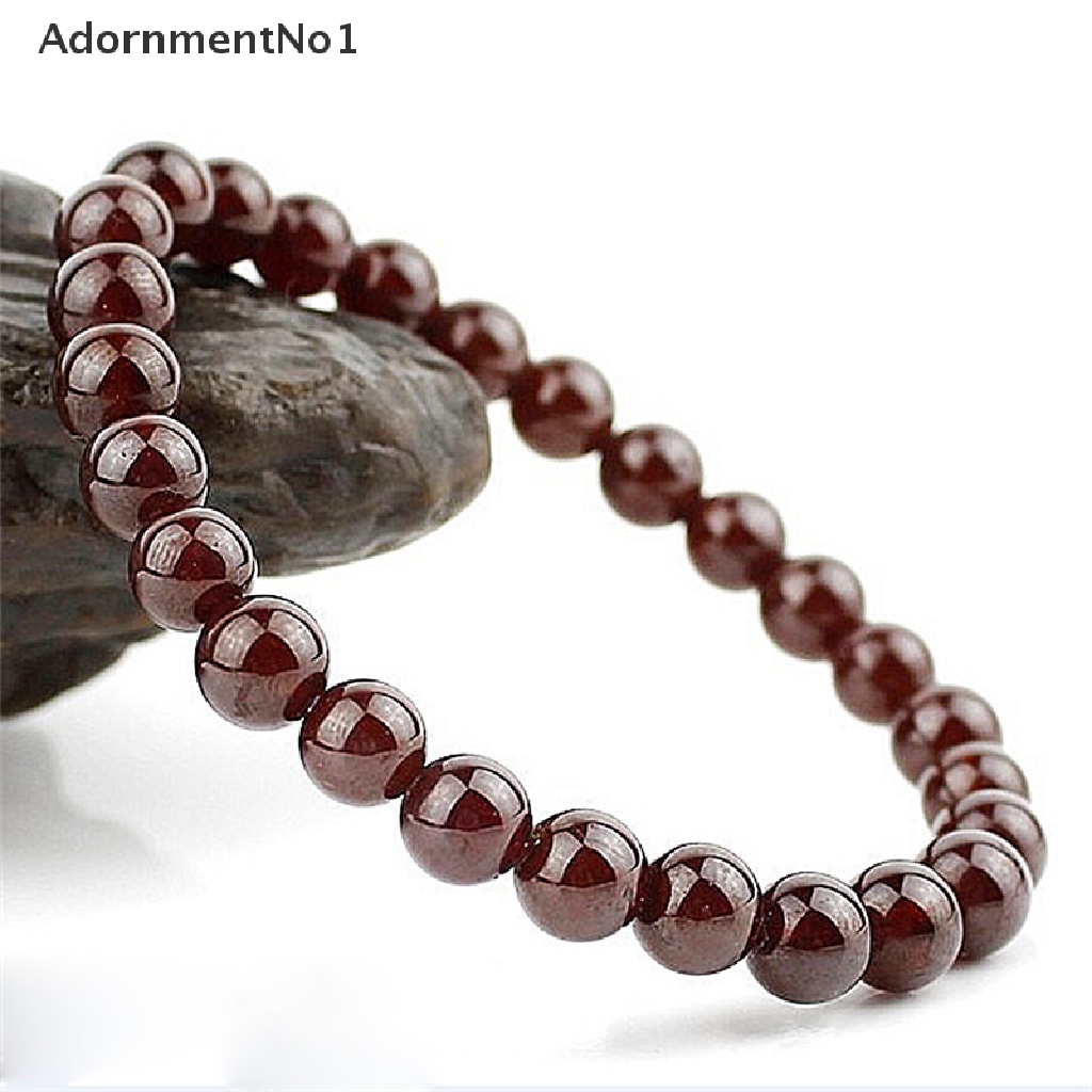 (AdornmentNo1) Gelang Tangan Manik-Manik Batu Garnet Alami Untuk Perhiasan Wanita