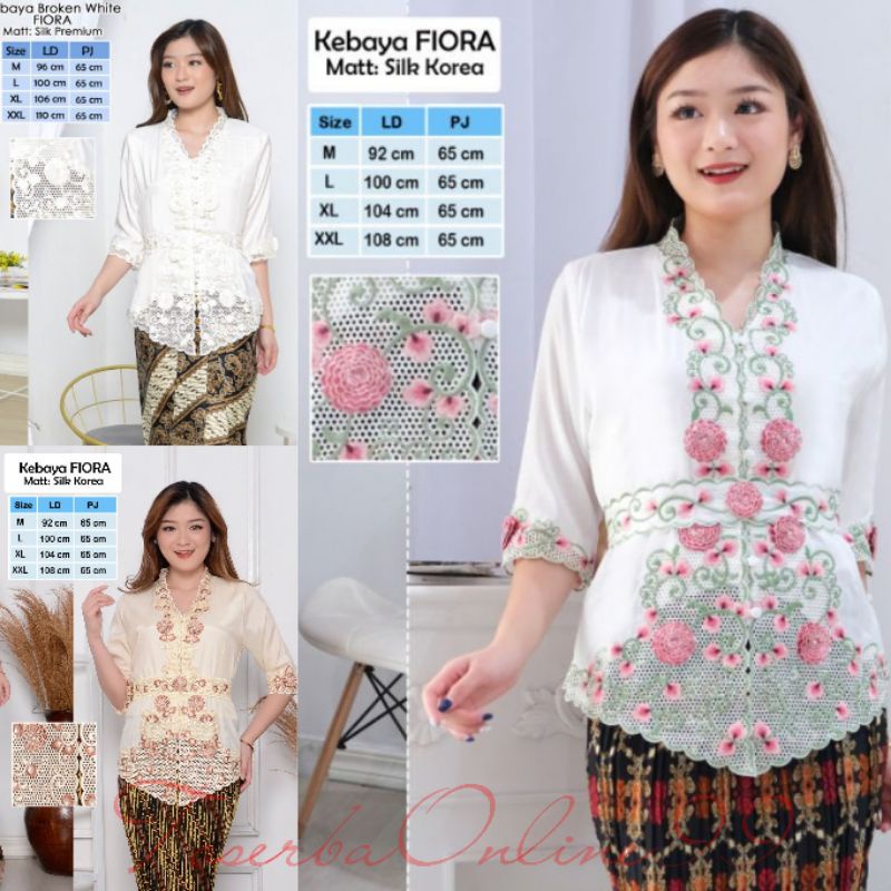 TERBARU Atasan Kebaya Encim Senada Aplikasi Brokat Silky Korea