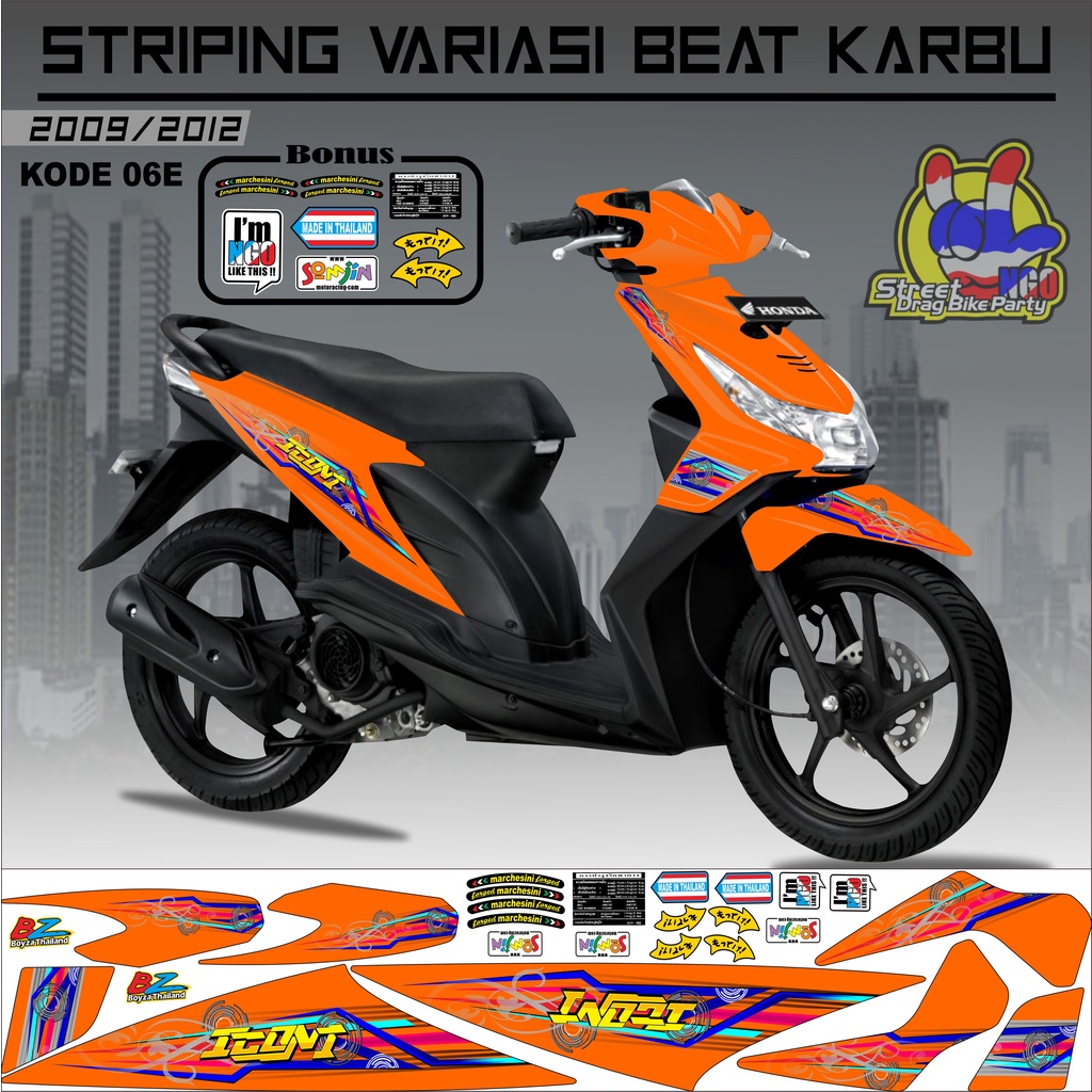 Striping Beat Karbu Stiker Beat Karbu kode 06