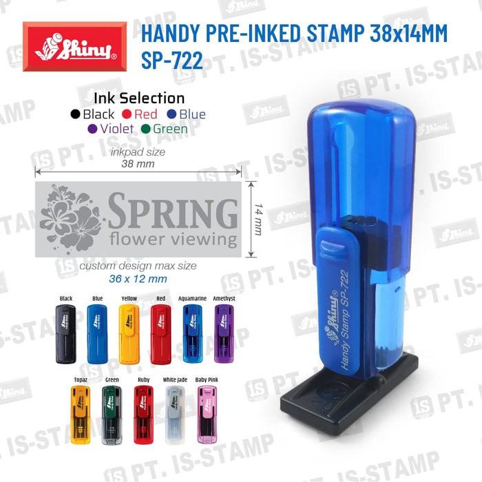 

Unik Shiny Handy Pre Inked Stamp 38x14mm SP 722 Murah