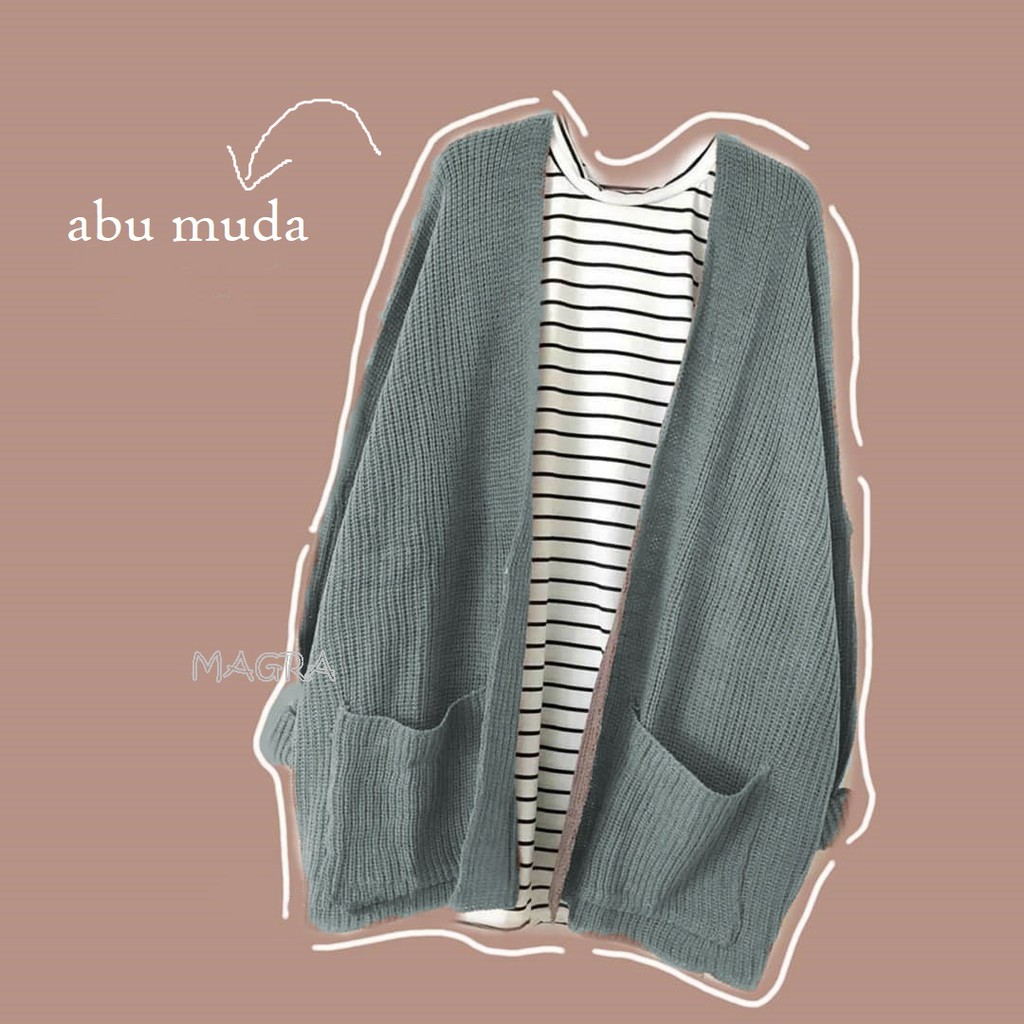  Cardigan Rajut Tebal  Oversized Magra all size fit to XXL 