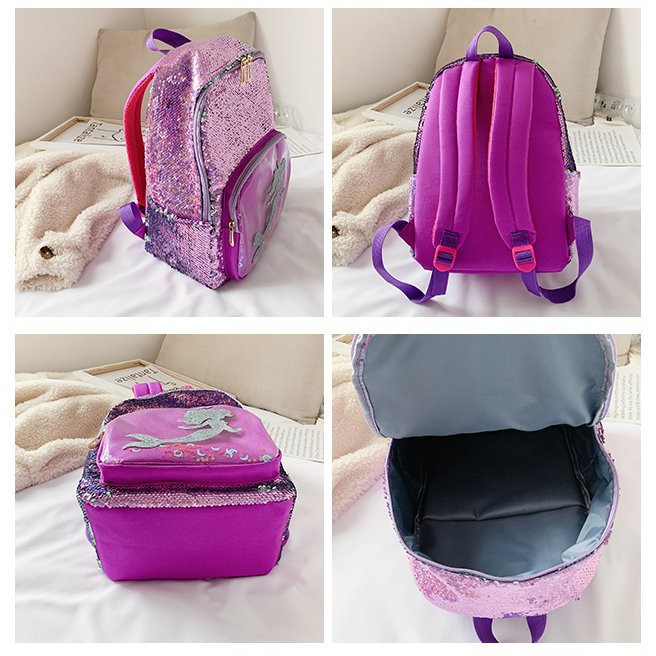 Tas Ransel Sequin Mermaid TRU035 backpack tas punggung anak perempuan sd