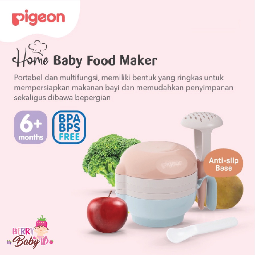 Pigeon Home Baby Food Maker Set Masher Bowl Grinder Pengolah MPASI Berry Mart