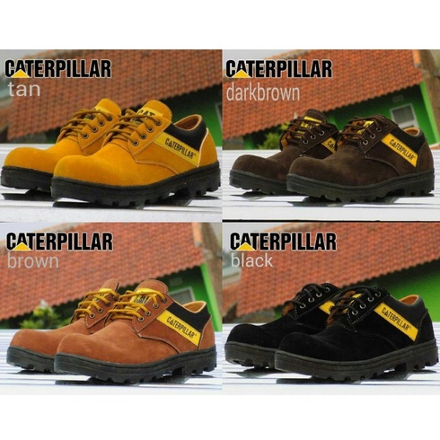 Bayar di Tempat-Sepatu Septi Pdl Pria Caterpillar SBY Pendek Safety Boots Ujung Besi Tracking Bikers
