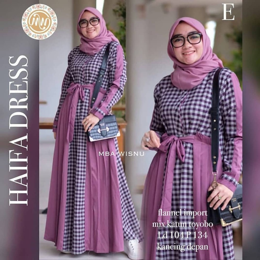 [ BUY 1 GET 1 FREE ] HAIFA MAXI | S M L XL | SUPPLIER PAKAIAN WANITA