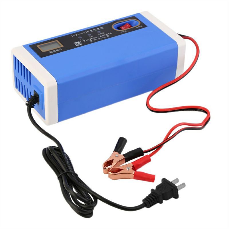 Taffware Charger Aki Mobil Motor Lead Acid 12-24V 10A with LCD - UD21 - Blue