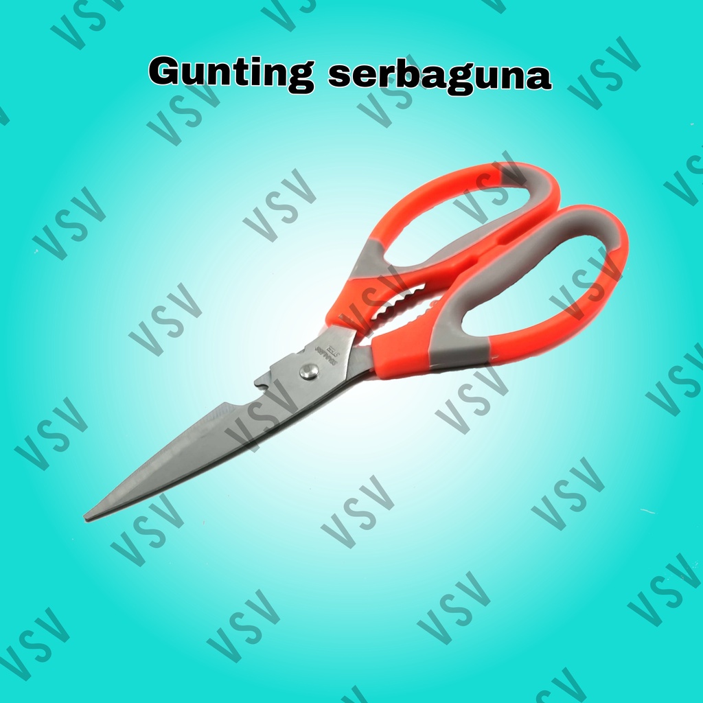 Gunting SerbaGuna Gunting Multifungsi Gunting Dapur Daging Sayur (MERAH)