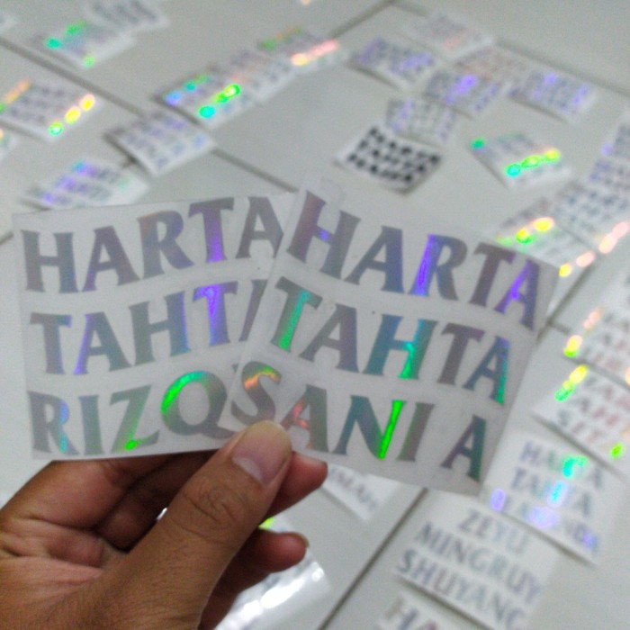 

Sticker Hologram Harta Tahta Custom Waterproof