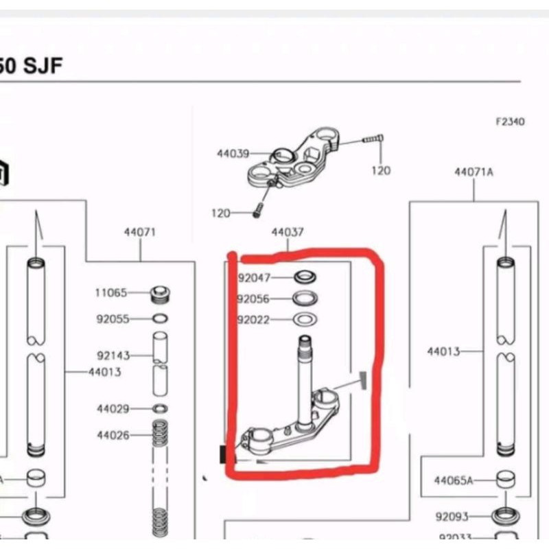 segitiga bawah new ninja 250 fi 2018 up original