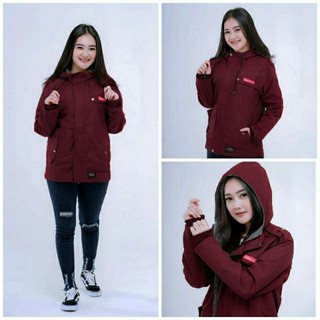 JAKET PARASUT WANITA ANTI AIR TEBAL JACKET BOMBER CEW   EK