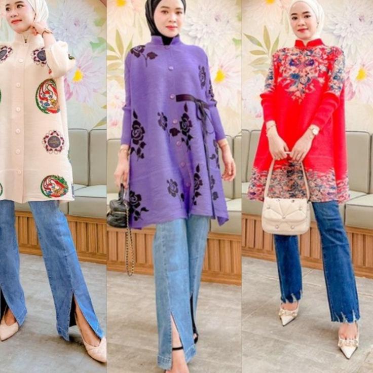 Tidak Diragukan.. READY STOCK  BAJU TURUN NAIK VIRAL/SHEERA TUNIK PLISKET/NONIE TUNIK/GAMIS PLISKET 