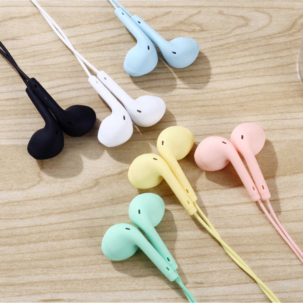 Earphone Handsfree Macaron U19 Warna Warni Jack 3.5