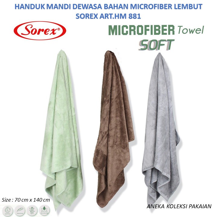 Sorex HM 881 - Handuk Mandi Dewasa Bahan Microfiber Towel 70 x 140cm