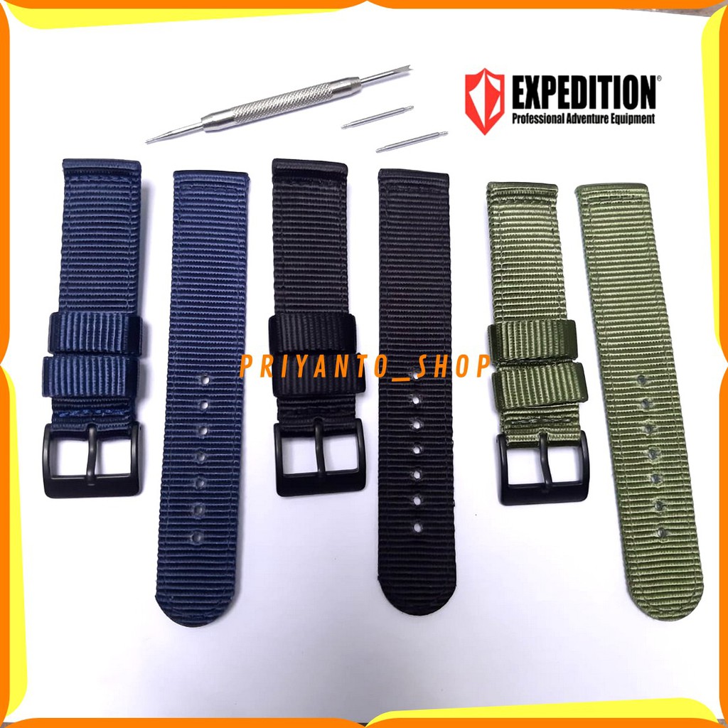 STRAP TALI JAM TANGAN CANVAS NYLON EXPEDITION 20MM ORIGINAL FREE PEN FREE REMOVER LEATERS WATCH BEND