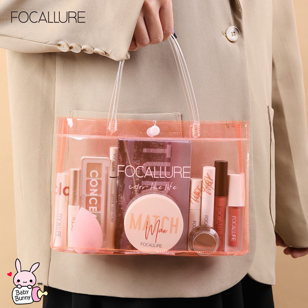 ❤ BELIA ❤ FOCALLURE PVC Hand Beauty Bag Pink | Cosmetic Pouch | Bag Transparant | Waterproof Travel Pouch