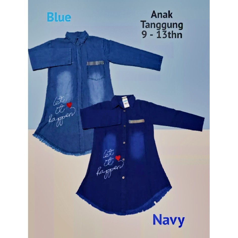 Tunik jeans lovita anak perempuan