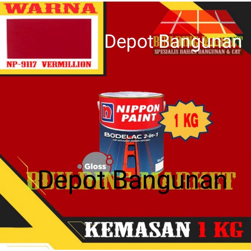 

Cat Besi Nippon Paint Bodelac 2 IN 1NP 9117 Vermillion 1 KG