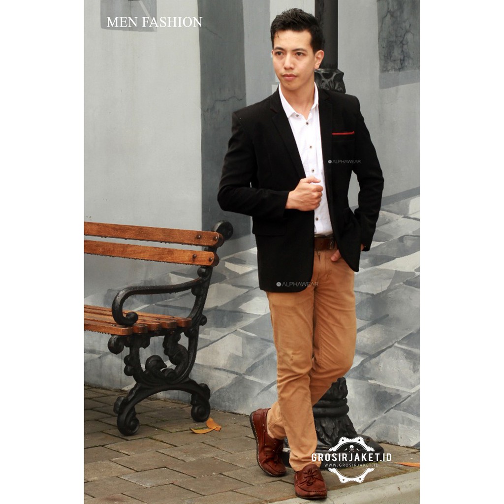 Jas Pria Hitam Wisuda - Slimfit - Formal - Nikah - Akad - BK 03 - MZN