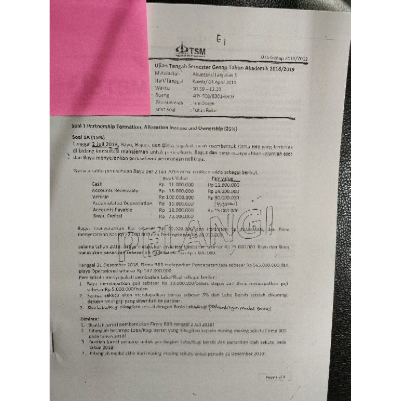 Soal Uts Semester 4 Jurusan Akuntansi Shopee Indonesia