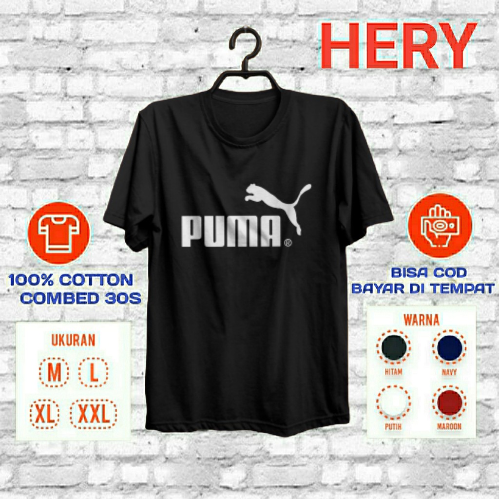 Kaos PUMA Brand Distro Premium Baju Pria Waniita Kaos cotton combed 30S Murah Meriah k0