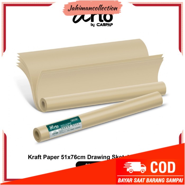 

✨ BISA COD ✨ Kertas Gambar Arto Kraft Paper 51x76cm Drawing Sketching Sheet